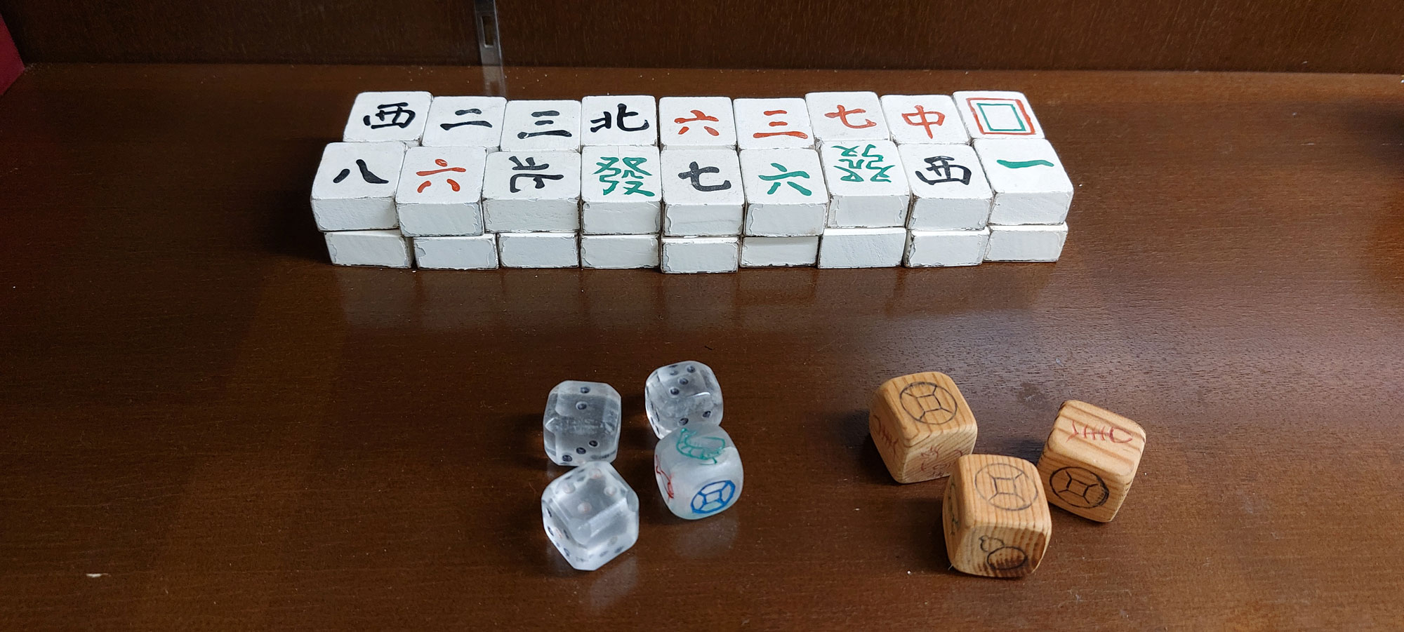 Home-made mahjong.