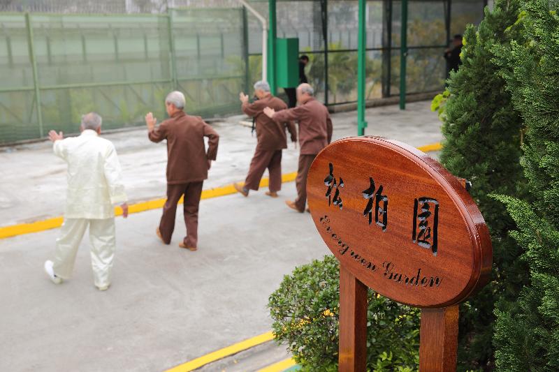An Evergreen Garden has been newly established at Tai Lam Correctional Institution, in which an integrated correctional programme has been implemented for elderly persons in custody, including the provision of suitable hobby classes, including tai chi and horticulture.