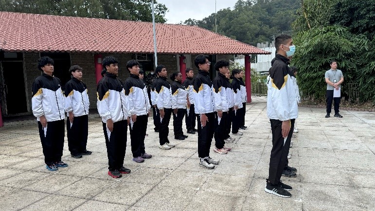 On parade for inspection at the graduation ceremony