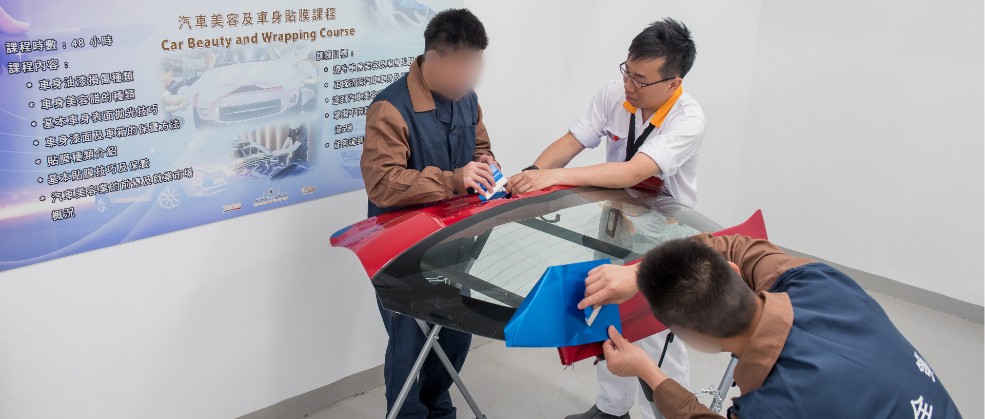 Persons in custody learn many practical skills from the Car Beauty and Wrapping Course.