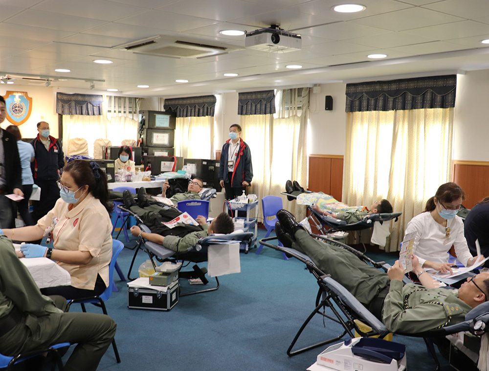 Correctional officers in various positions actively participate in blood donation activities.