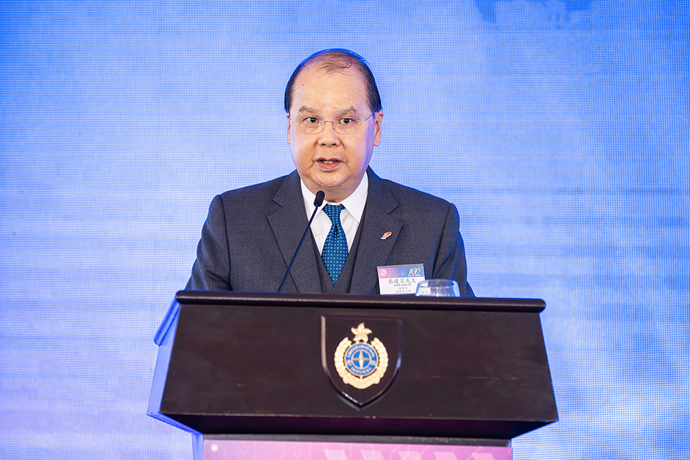 The Chief Secretary for Administration, Mr Matthew Cheung Kin-chung, officiates at the kick-off ceremony.