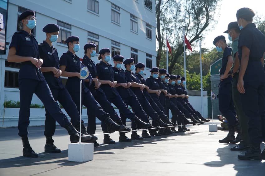 RPL trainees receive training in Chinese-style foot drill.