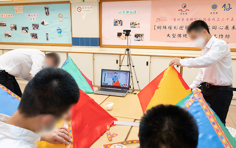 Persons in custody participate in a mega traditional lantern making workshop to learn and understand traditional Chinese cultures.