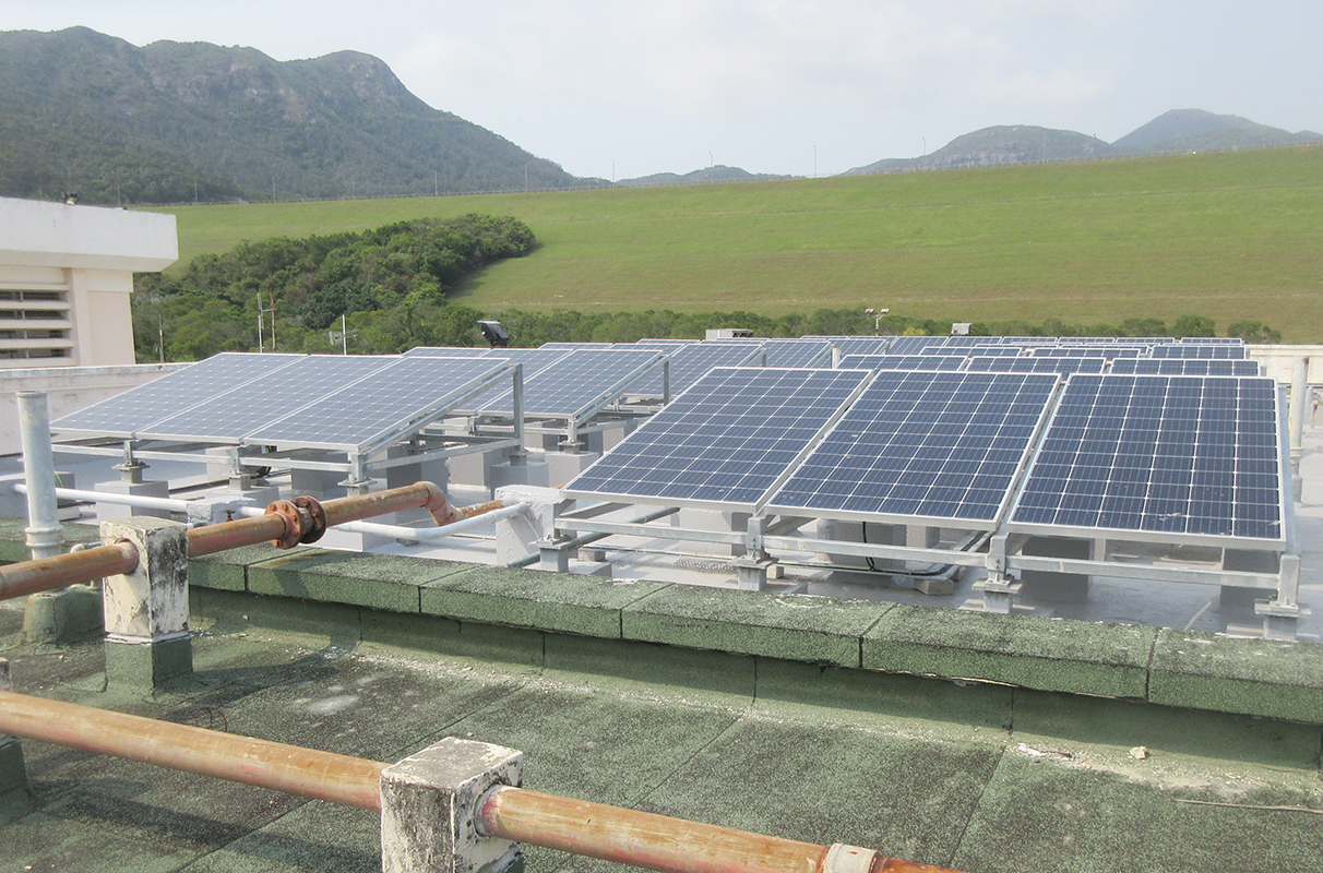 The solar photovoltaic system in Shek Pik Prison.