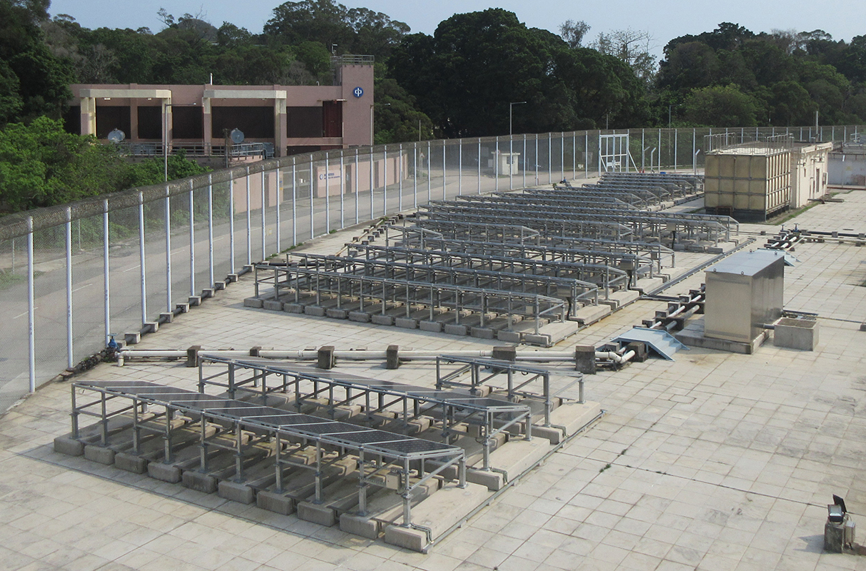 The solar photovoltaic system in Shek Pik Prison.