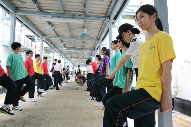 Students take part in a foot drill during "The Reflective Path".