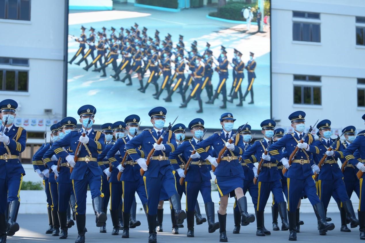 The Correctional Services Department today (December 10) held the Grand Performance cum Open Day at the Hong Kong Correctional Services Academy. Photo shows a Chinese-style foot drill demonstration.