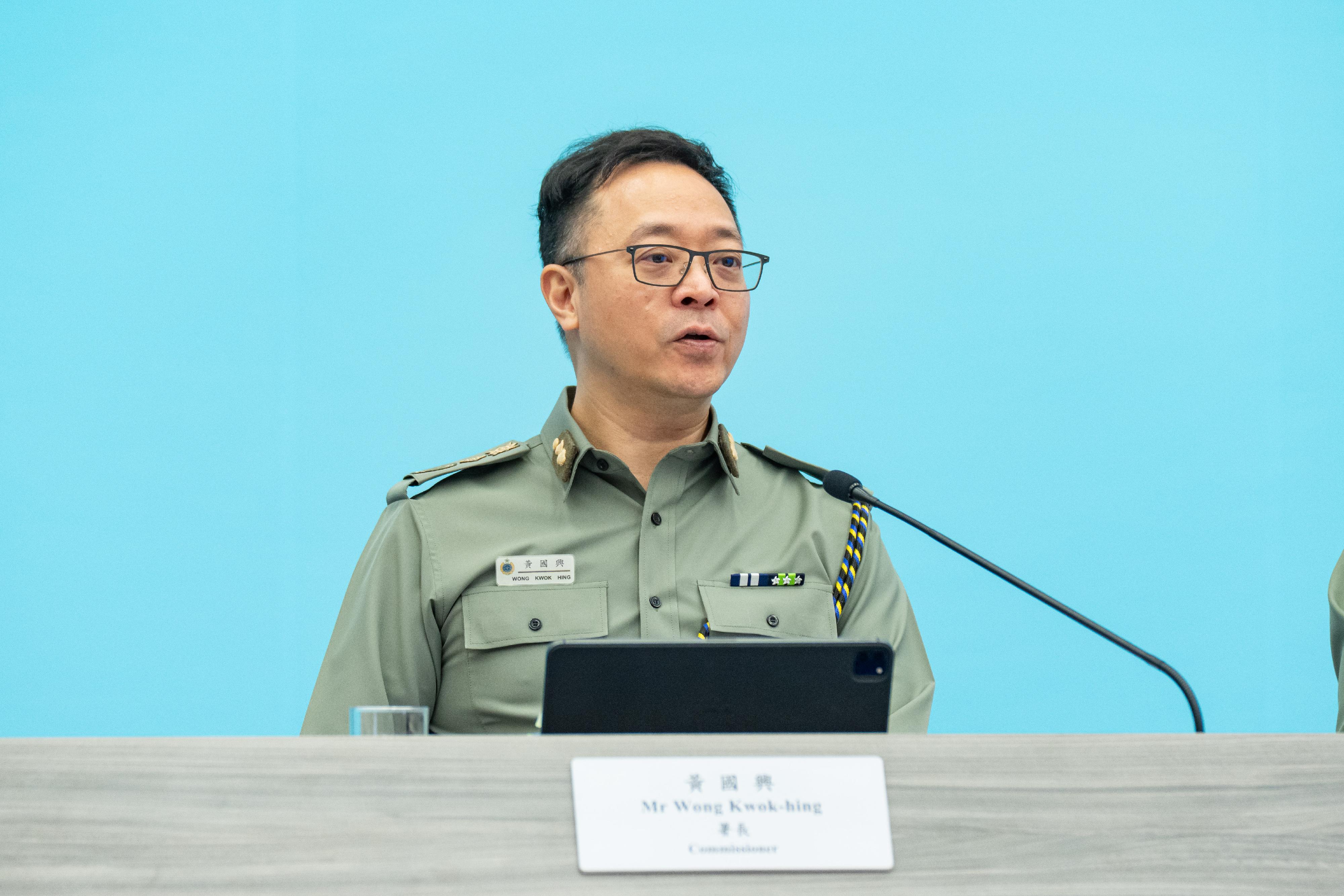 惩教署署长黄国兴今日（二月二十日）主持周年记者会，回顾惩教署去年的惩教工作。