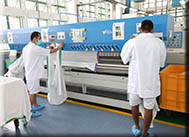 經大熨機處理的醫院床單